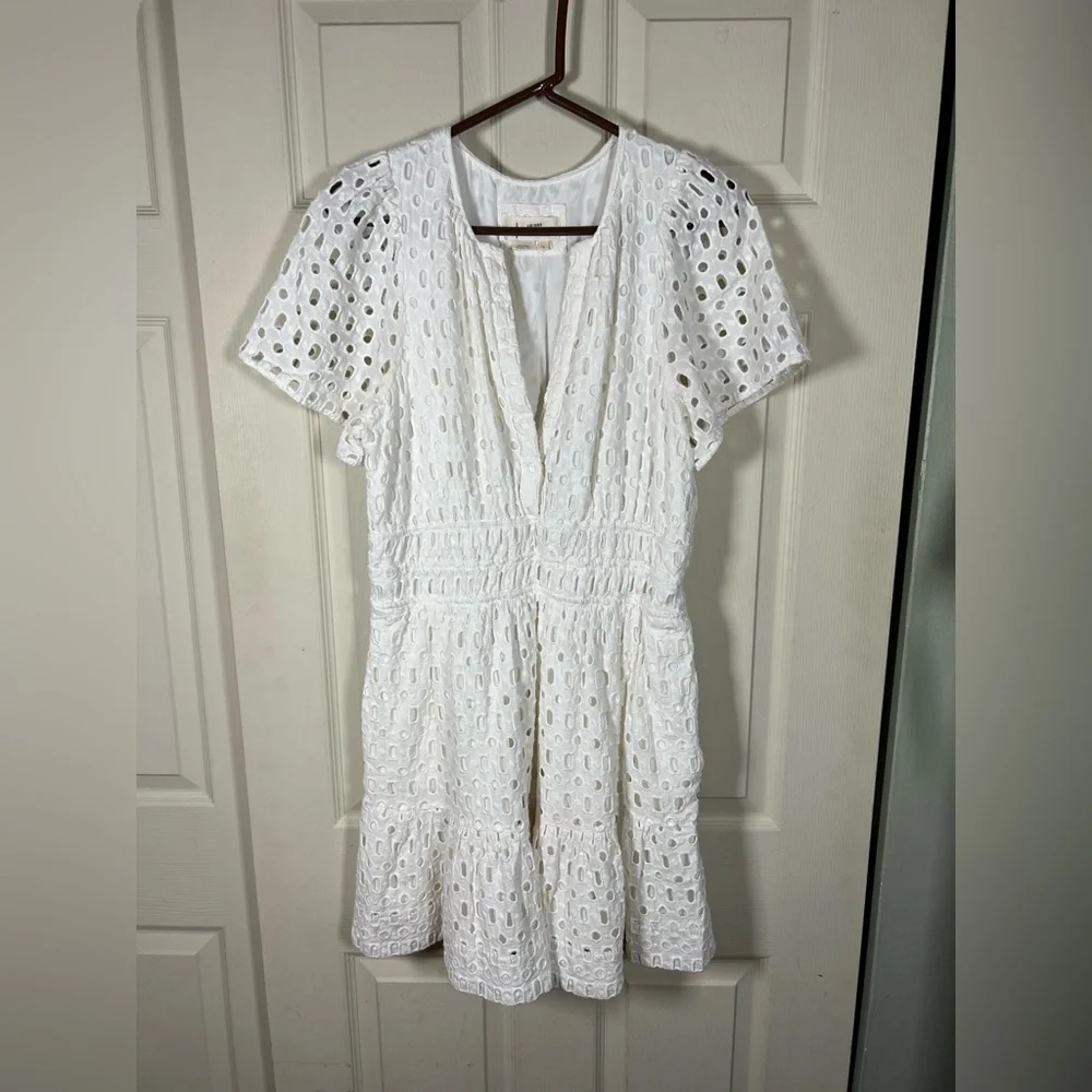 Anthropologie The Somerset White Eyelet Edition Mini Dress - Picture 2 of 4